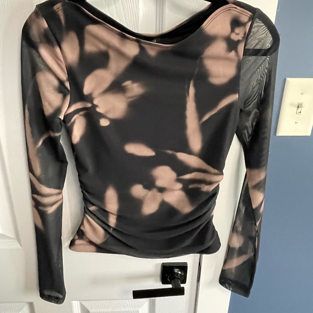 Dynamite Mesh Ruched Top